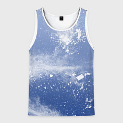 Майка-безрукавка мужская Снежки попали в тебя, цвет: 3D-белый