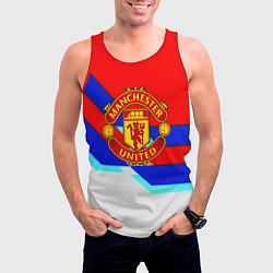 Майка-безрукавка мужская Манчестер Юнайтед полосы геометрия, цвет: 3D-красный — фото 2