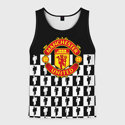Майка-безрукавка мужская Манчестер Юнайтед люди паттерн, цвет: 3D-черный