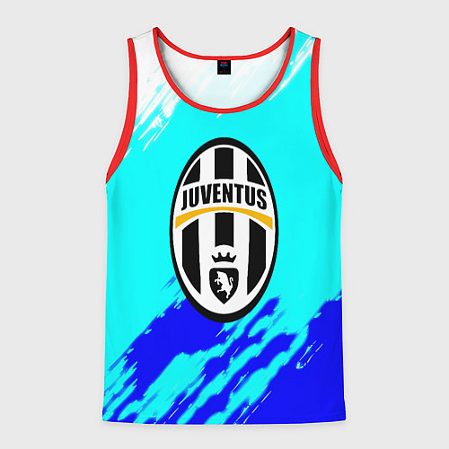 Мужская майка без рукавов Ювентус краски штрихи текстура / 3D-Красный – фото 1