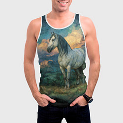 Майка-безрукавка мужская Конь маслом, цвет: 3D-белый — фото 2