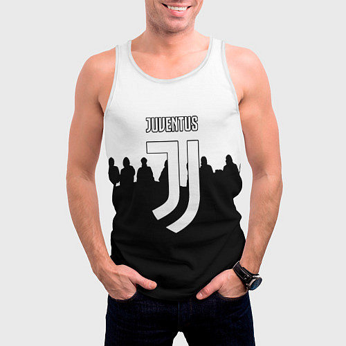 Мужская майка без рукавов Ювентус команды / 3D-Белый – фото 3