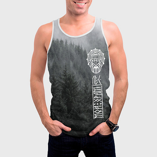 Мужская майка без рукавов Древние боги суровых лесов / 3D-Белый – фото 3