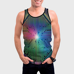 Майка-безрукавка мужская Линейная графика, цвет: 3D-черный — фото 2