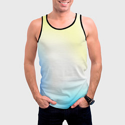 Майка-безрукавка мужская Color yellow blue white, цвет: 3D-черный — фото 2