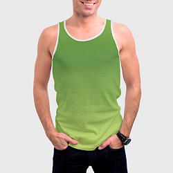 Майка-безрукавка мужская Color green yellow, цвет: 3D-белый — фото 2