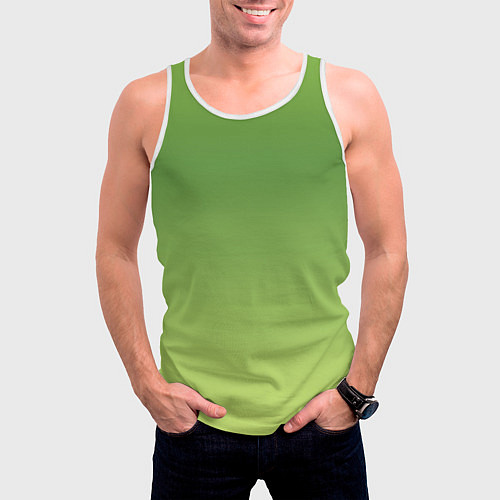 Мужская майка без рукавов Color green yellow / 3D-Белый – фото 3
