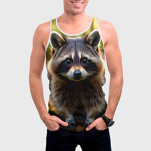 Мужская майка без рукавов Полоскун / 3D-Белый – фото 3