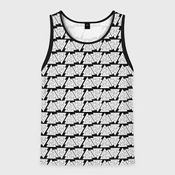 Майка-безрукавка мужская Символы валькнут как защитная кольчуга, цвет: 3D-черный