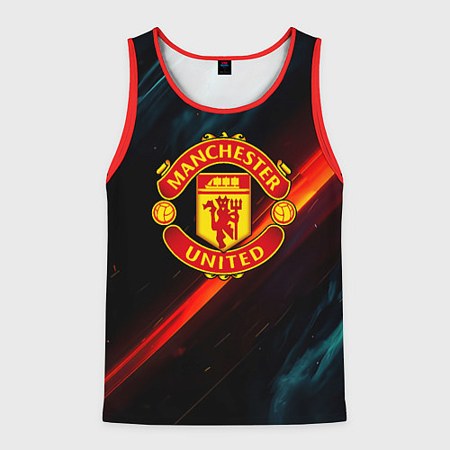 Мужская майка без рукавов Манчестер Юнайтед абстракция / 3D-Красный – фото 1