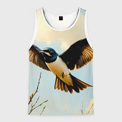 Майка-безрукавка мужская Полёт ласточки, цвет: 3D-белый