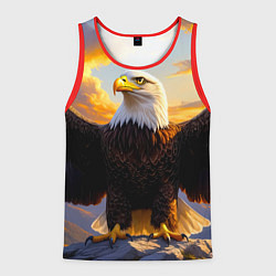 Майка-безрукавка мужская Белоголовый орлан владыка небес, цвет: 3D-красный