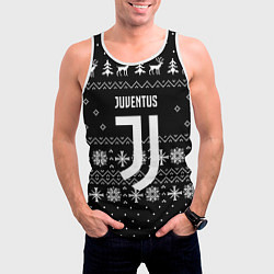 Майка-безрукавка мужская Ювентус новый год текстура, цвет: 3D-белый — фото 2
