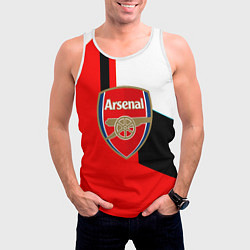 Майка-безрукавка мужская Арсенал геометрия спорт, цвет: 3D-белый — фото 2
