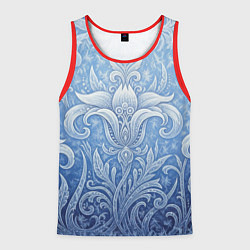 Майка-безрукавка мужская Ледяной цветочный орнамент, цвет: 3D-красный