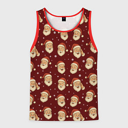Майка-безрукавка мужская Паттерн с Сантой, цвет: 3D-красный