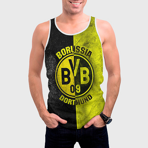 Мужская майка без рукавов Borussia Dortmund / 3D-Белый – фото 3