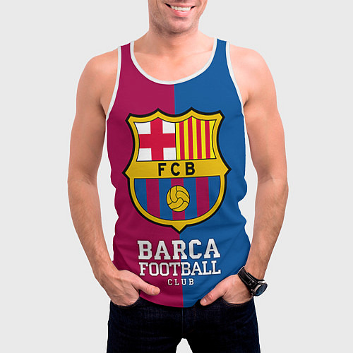 Мужская майка без рукавов Barca Football / 3D-Белый – фото 3