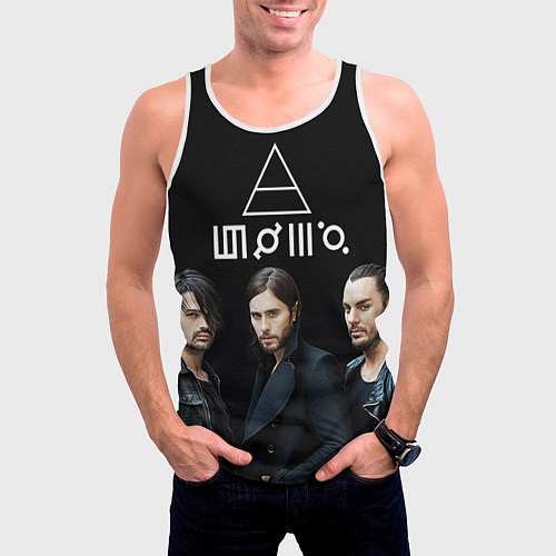 Мужская майка без рукавов 30 seconds to mars / 3D-Белый – фото 3