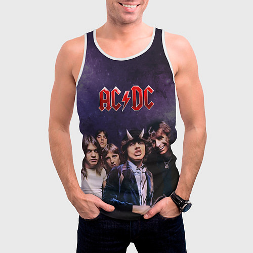 Мужская майка без рукавов AC/DC / 3D-Белый – фото 3