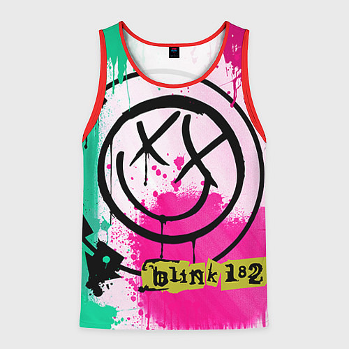 Мужская майка без рукавов Blink-182: Purple Smile / 3D-Красный – фото 1