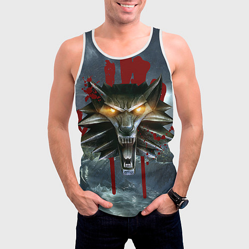 Мужская майка без рукавов Амулет Ведьмака / 3D-Белый – фото 3