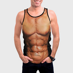 Майка-безрукавка мужская Идеальное тело, цвет: 3D-черный — фото 2