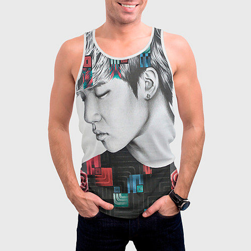 Мужская майка без рукавов Big Bang Geometry / 3D-Белый – фото 3