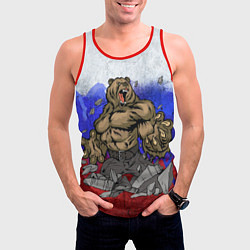 Майка-безрукавка мужская Русский медведь, цвет: 3D-красный — фото 2