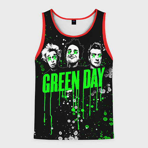 Мужская майка без рукавов Green Day: Acid Colour / 3D-Красный – фото 1