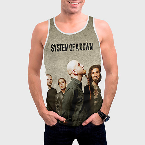 Мужская майка без рукавов System of a Down / 3D-Белый – фото 3