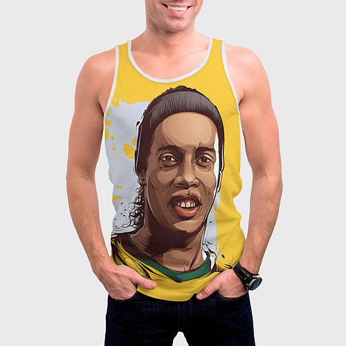 Мужская майка без рукавов Ronaldinho Art / 3D-Белый – фото 3