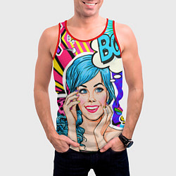Майка-безрукавка мужская Pop art, цвет: 3D-красный — фото 2