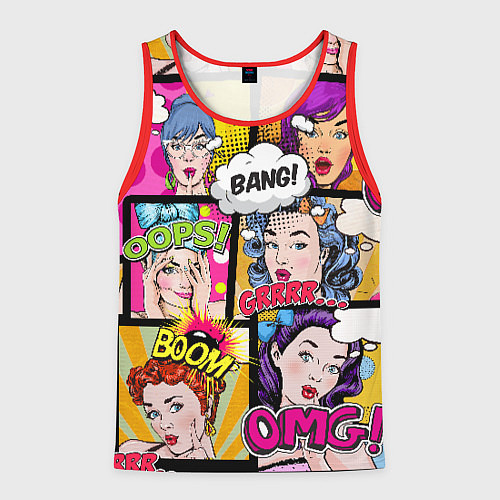 Мужская майка без рукавов POP ART / 3D-Красный – фото 1