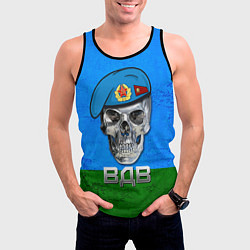 Майка-безрукавка мужская Череп: ВДВ, цвет: 3D-черный — фото 2