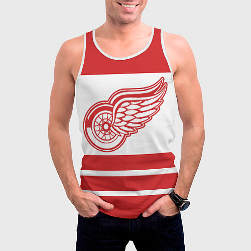 Мужская майка без рукавов Detroit Red Wings / 3D-Белый – фото 3