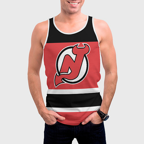 Мужская майка без рукавов New Jersey Devils / 3D-Белый – фото 3