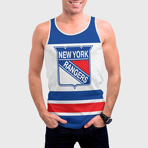 Мужская майка без рукавов New York Rangers / 3D-Белый – фото 3