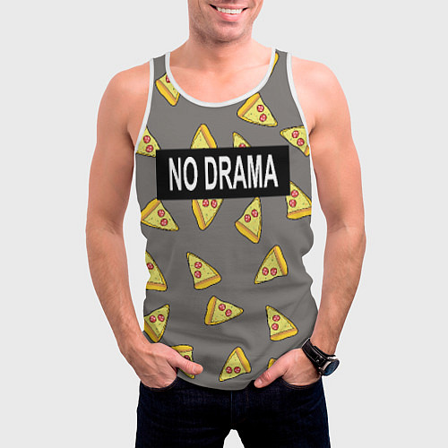 Мужская майка без рукавов No drama / 3D-Белый – фото 3