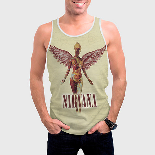 Мужская майка без рукавов Nirvana Angel / 3D-Белый – фото 3