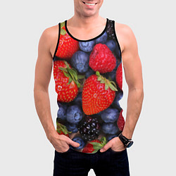 Майка-безрукавка мужская Berries, цвет: 3D-черный — фото 2
