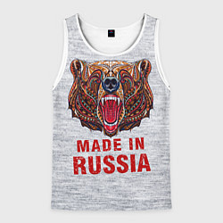 Майка-безрукавка мужская Bear: Made in Russia, цвет: 3D-белый