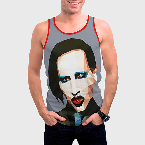 Мужская майка без рукавов Mаrilyn Manson Art / 3D-Красный – фото 3