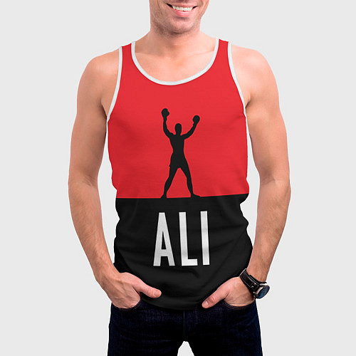 Мужская майка без рукавов Ali Boxing / 3D-Белый – фото 3