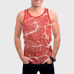 Майка-безрукавка мужская Кусок мяса, цвет: 3D-красный — фото 2