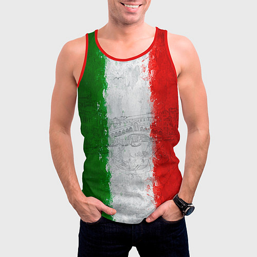 Мужская майка без рукавов Italian / 3D-Красный – фото 3