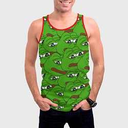 Майка-безрукавка мужская Sad frogs, цвет: 3D-красный — фото 2