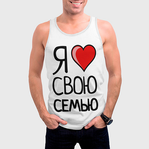 Мужская майка без рукавов Family Look / 3D-Белый – фото 3