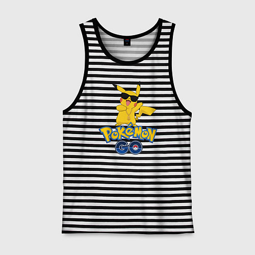 Мужская майка Pokemon GO / Черная тельняшка – фото 1