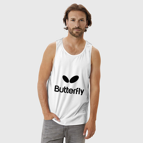 Мужская майка Butterfly Logo / Белый – фото 3
